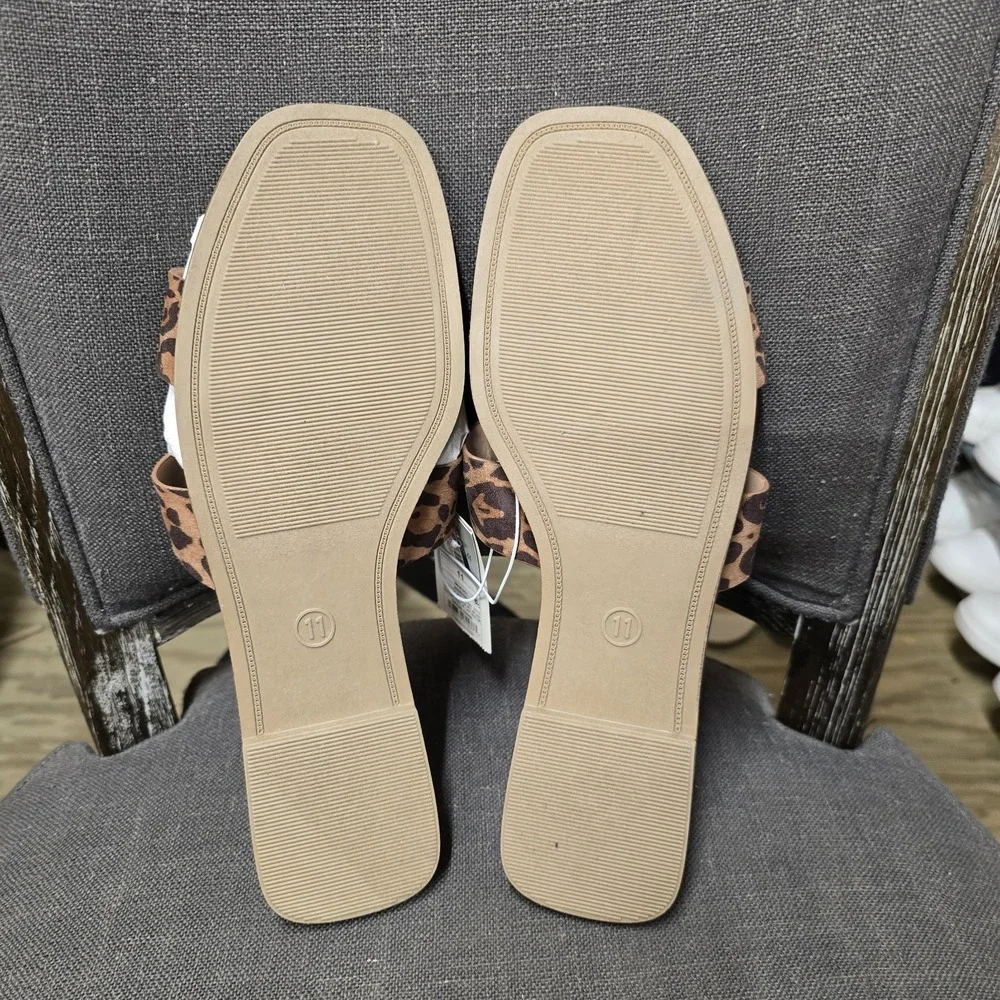 Womens Nina Sandals with Memory Foam Insole A New Day™ Brown Animal Print 11